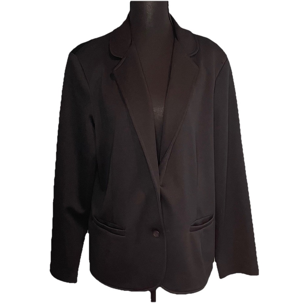 Ko Ko Knits California Womens Black Blazer Jacket Plus Size 20 Made in USA‎